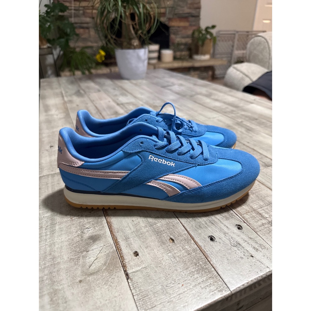 Reebok Royal Alperez Dash Blue Pink Suede Sneakers Womens 8.5 FFC0124275